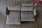 KAWOLA Sofa MALTA Ecksofa Stoff grau