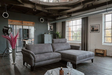 KAWOLA Sofa MALTA Ecksofa Stoff grau