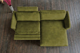 KAWOLA Sofa MALTA Ecksofa Stoff moosgrün