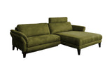 KAWOLA Sofa MALTA Ecksofa Stoff moosgrün