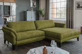 KAWOLA Sofa MALTA Ecksofa Stoff moosgrün