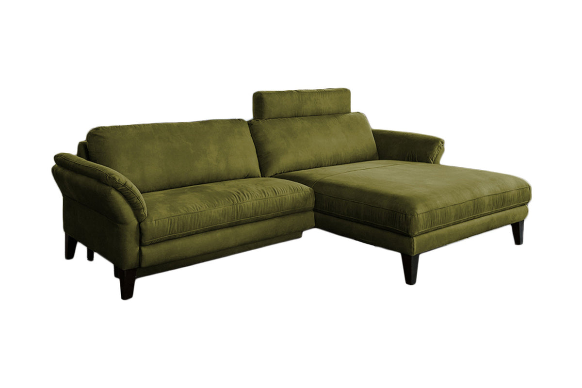 KAWOLA Sofa MALTA Ecksofa Stoff moosgrün