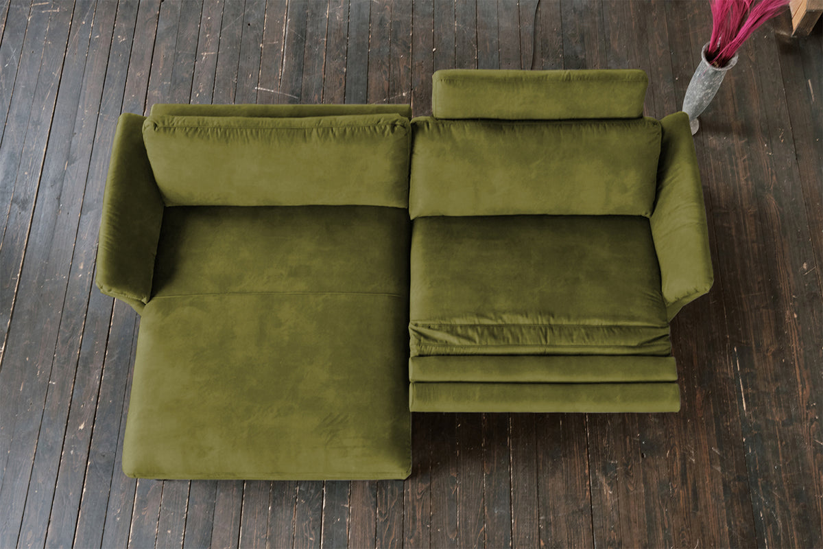 KAWOLA Sofa MALTA Ecksofa Stoff moosgrün