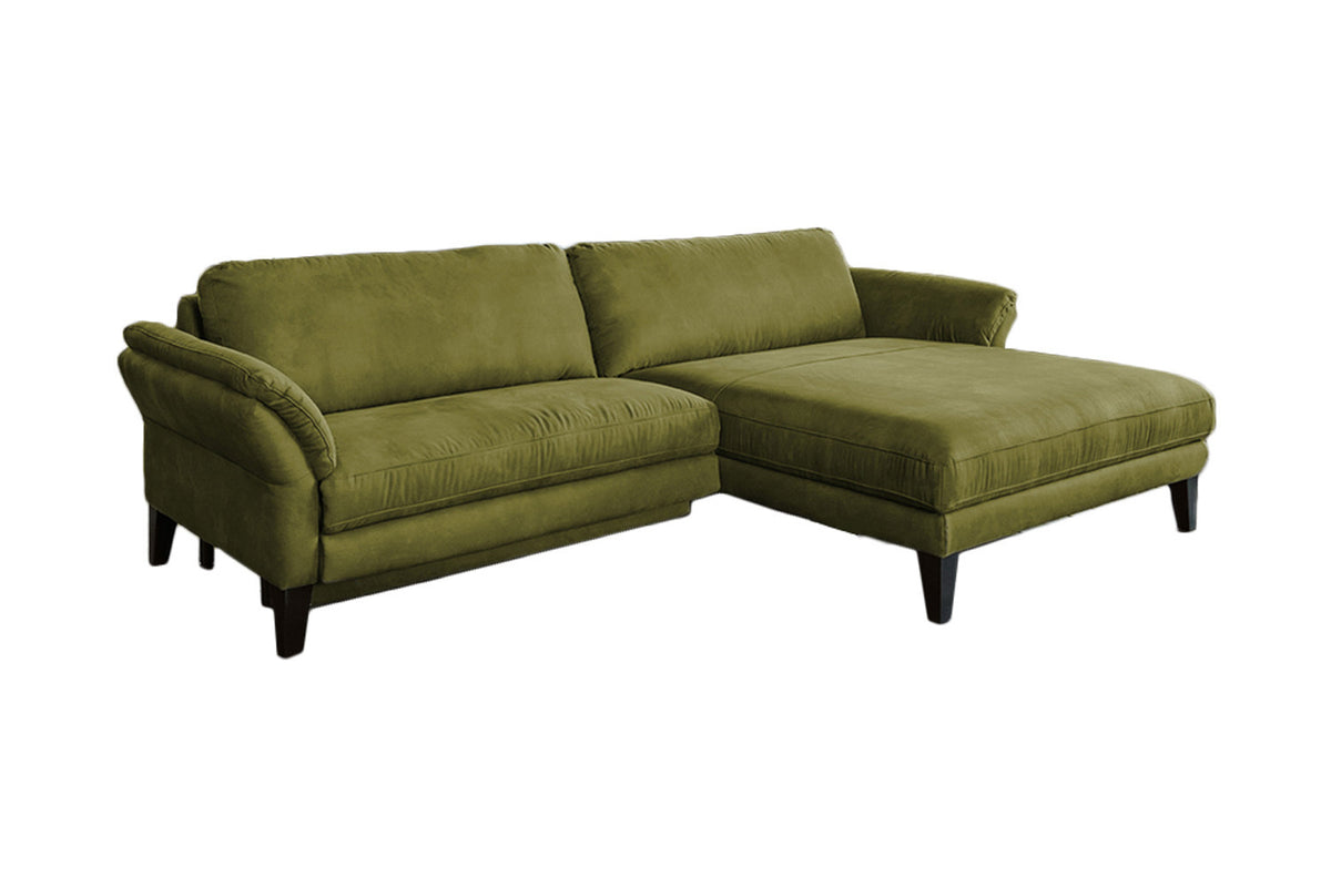 KAWOLA Sofa MALTA Ecksofa Stoff moosgrün
