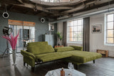 KAWOLA Sofa MALTA Ecksofa Stoff moosgrün