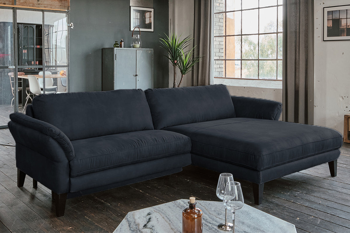 KAWOLA Sofa MALTA Ecksofa Stoff schwarz
