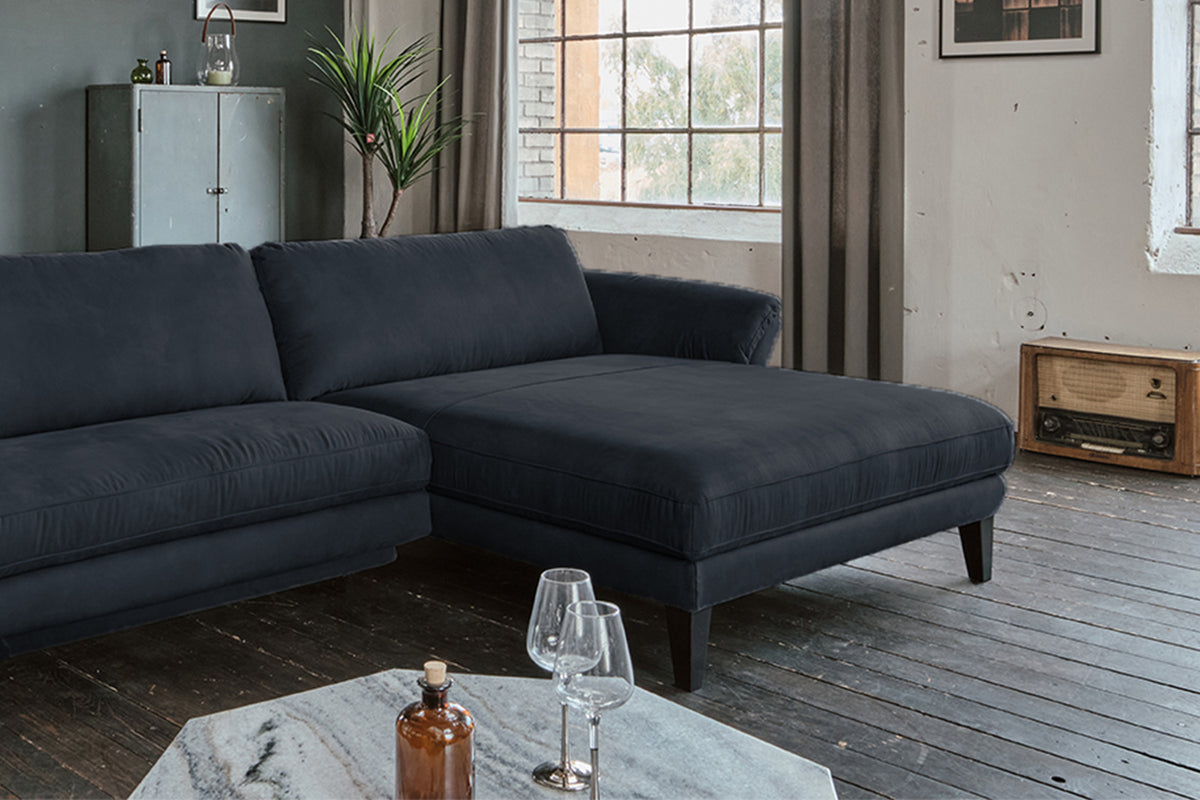 KAWOLA Sofa MALTA Ecksofa Stoff schwarz