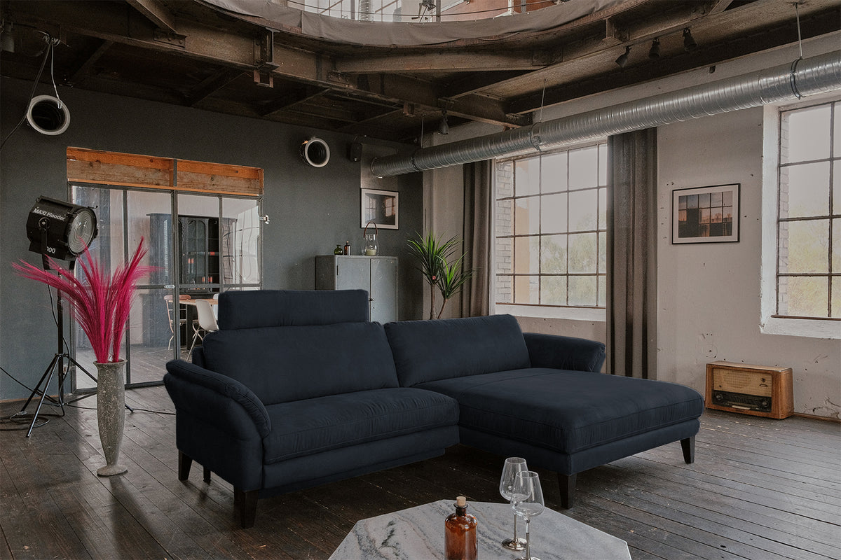 KAWOLA Sofa MALTA Ecksofa Stoff schwarz