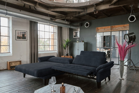KAWOLA Sofa MALTA Ecksofa Stoff schwarz