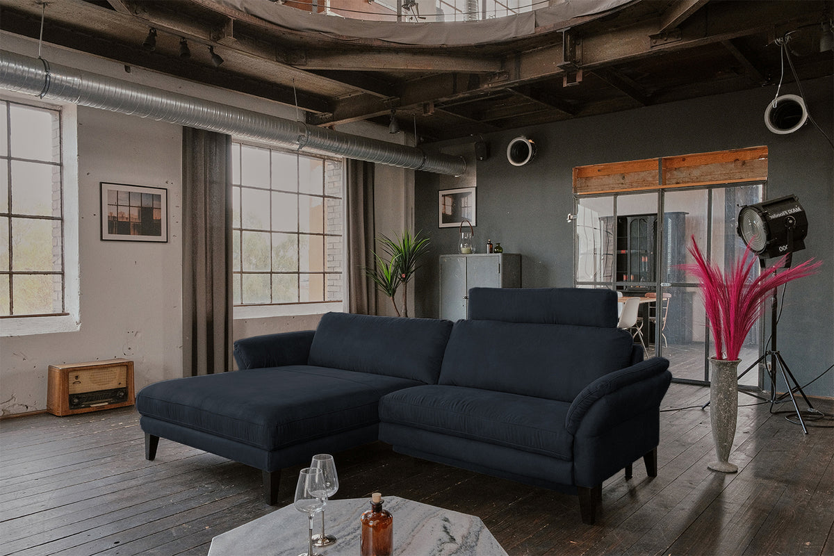 KAWOLA Sofa MALTA Ecksofa Stoff schwarz