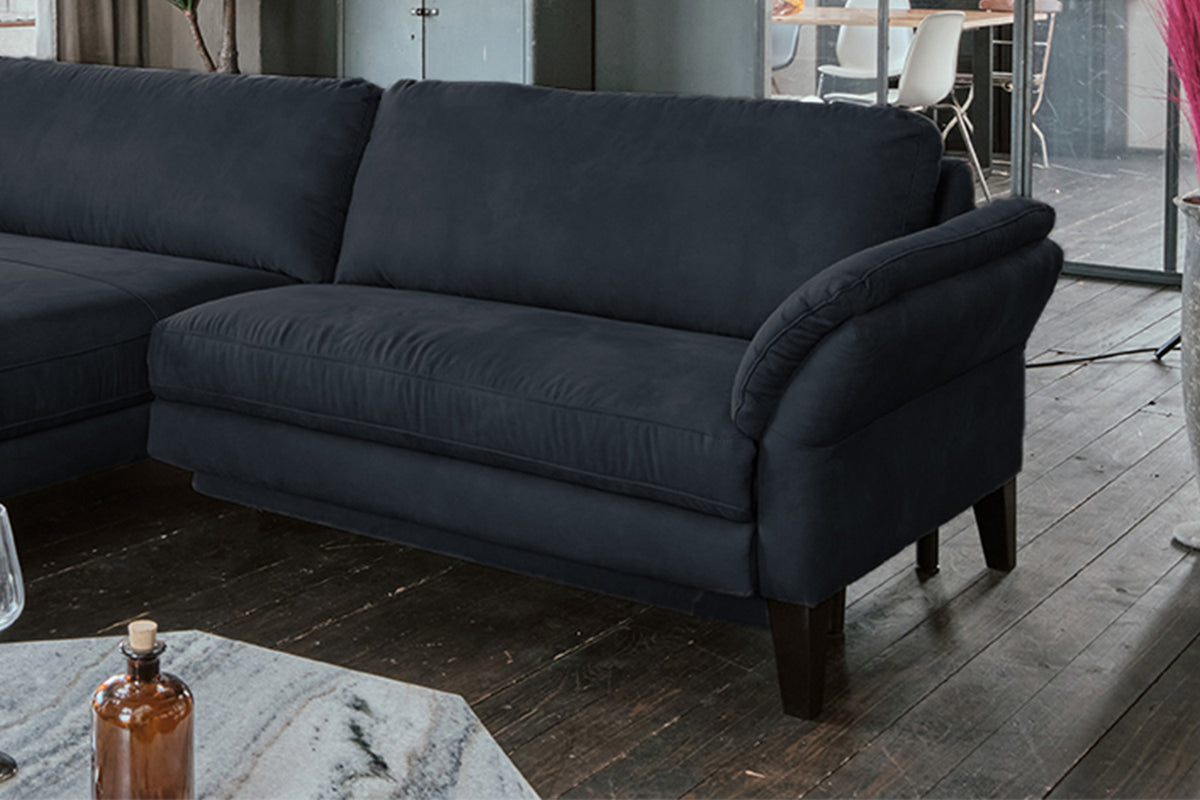 KAWOLA Sofa MALTA Ecksofa Stoff schwarz