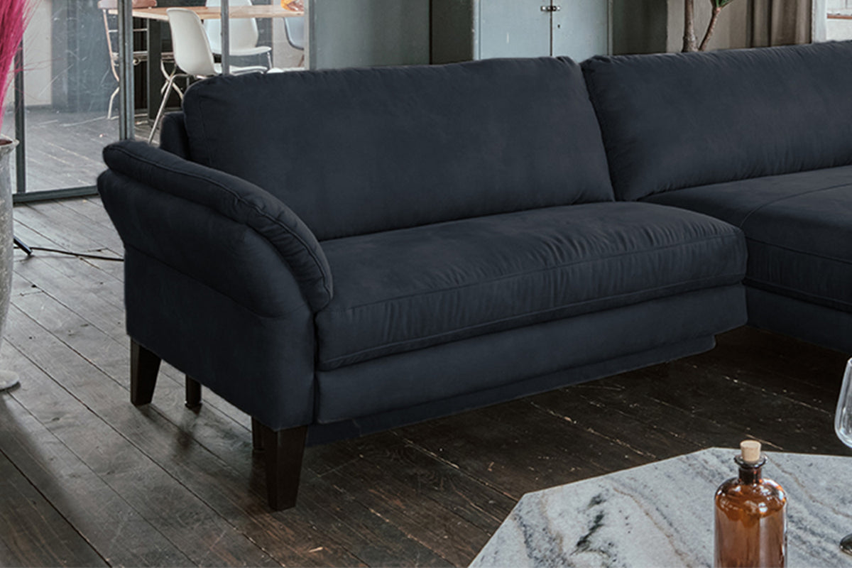 KAWOLA Sofa MALTA Ecksofa Stoff schwarz