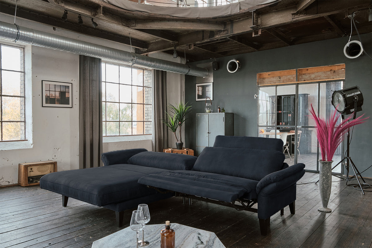 KAWOLA Sofa MALTA Ecksofa Stoff schwarz