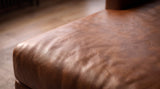 KAWOLA Sofa MARLIN Ecksofa Lederfaserstoff cognac