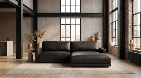 KAWOLA Sofa MARLIN Ecksofa Lederfaserstoff schwarz