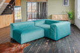 KAWOLA Sofa MIA Modulares Sofa 6-tlg. Velvet grün