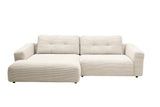 KAWOLA Sofa MIKA Ecksofa Cord cremeweiß