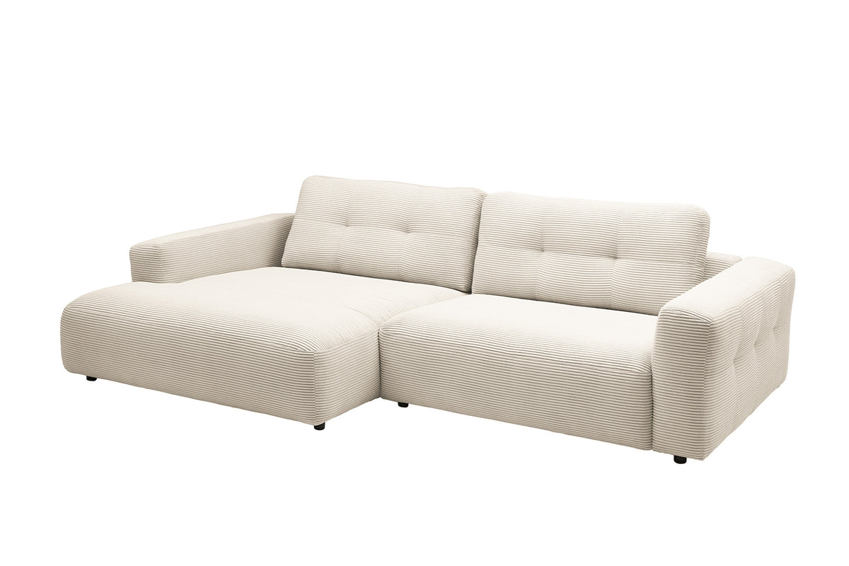 KAWOLA Sofa MIKA Ecksofa Cord cremeweiß