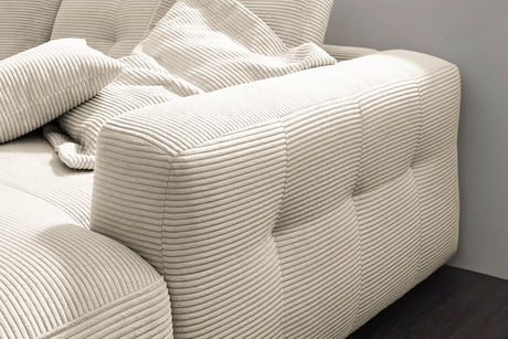 KAWOLA Sofa MIKA Ecksofa Cord cremeweiß