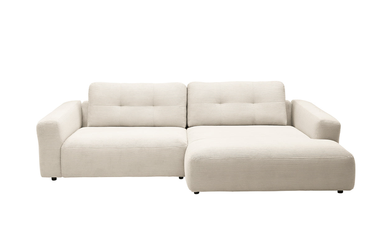 KAWOLA Sofa MIKA Ecksofa Cord cremeweiß
