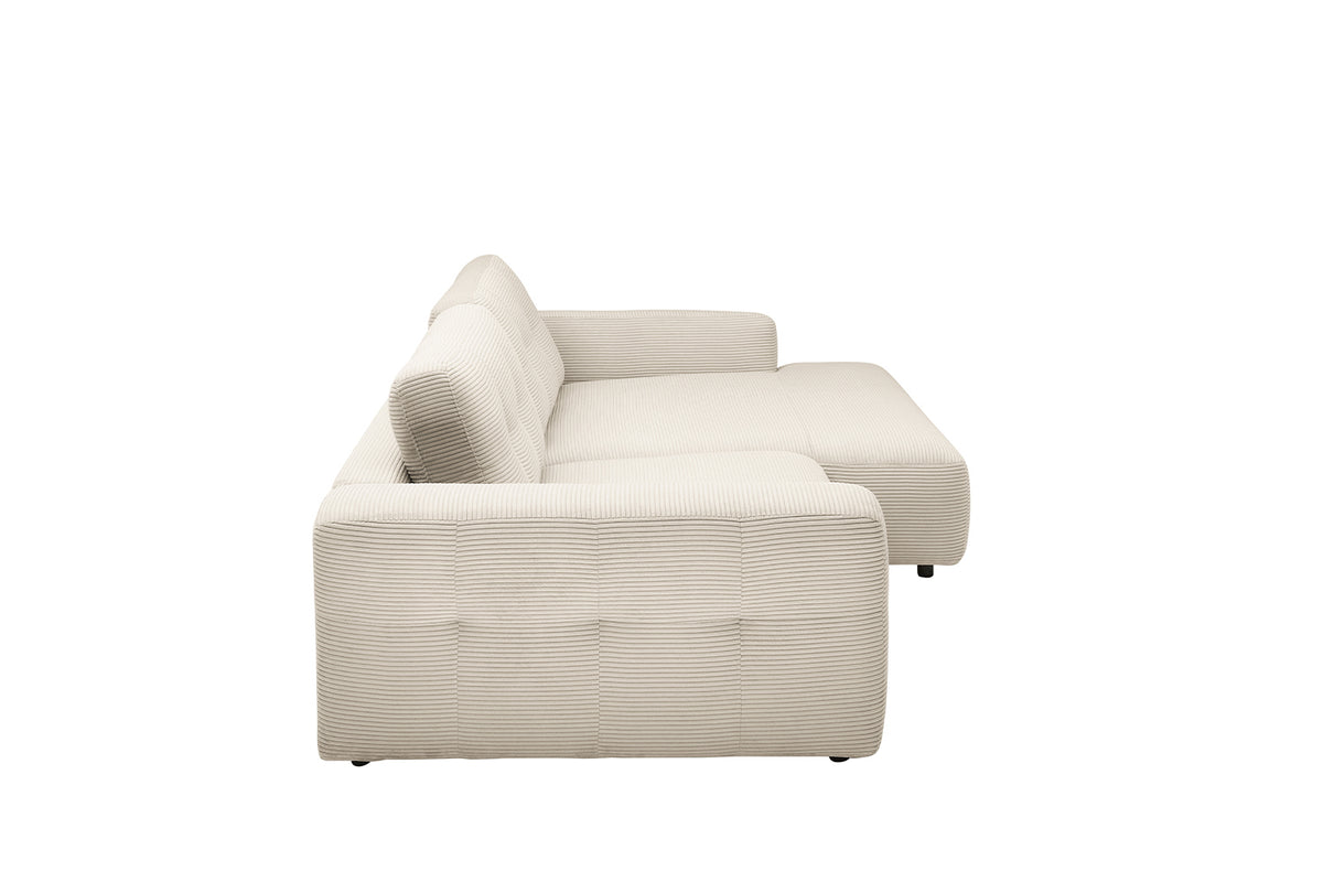 KAWOLA Sofa MIKA Ecksofa Cord cremeweiß