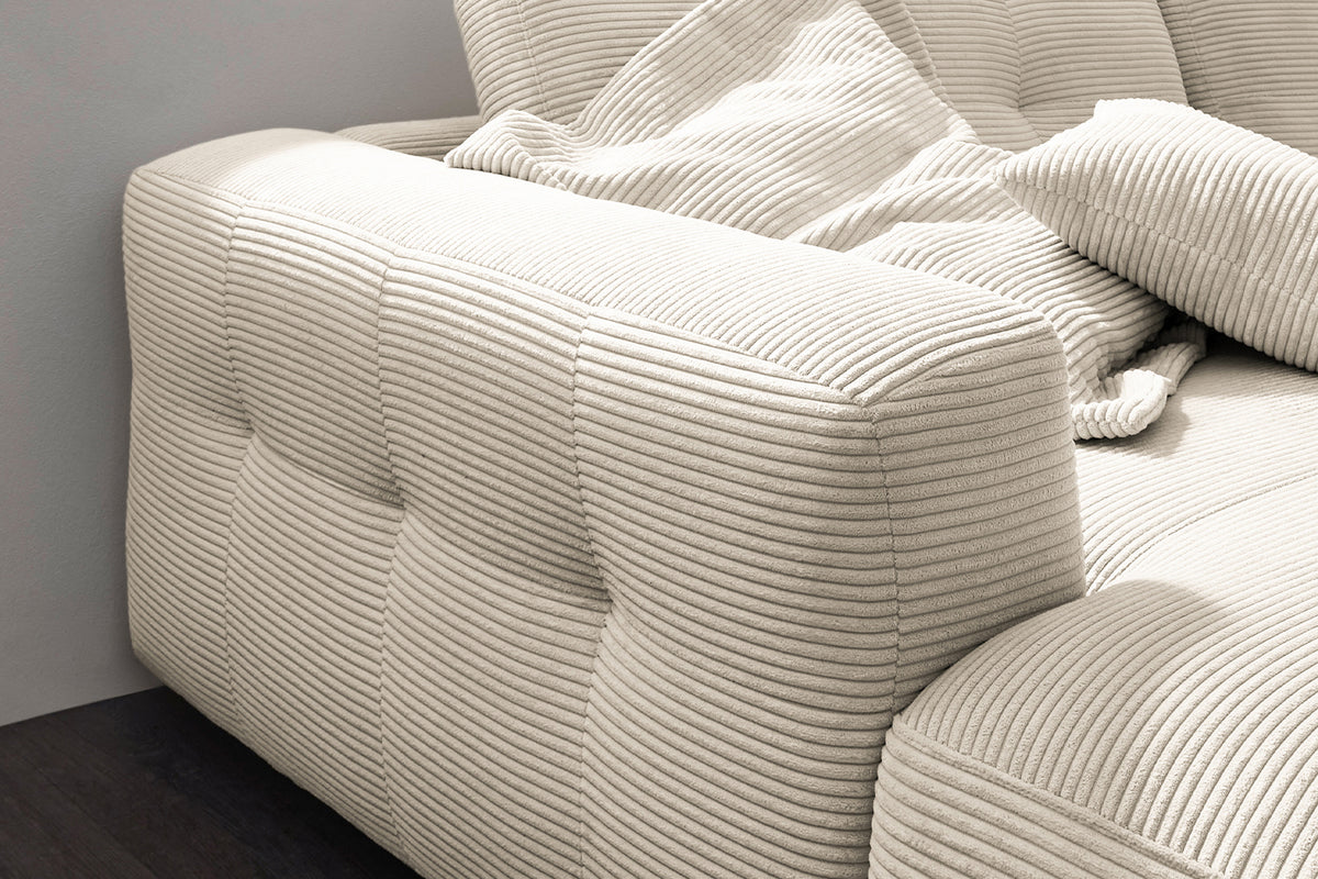 KAWOLA Sofa MIKA Ecksofa Cord cremeweiß