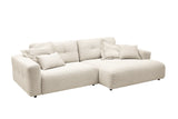 KAWOLA Sofa MIKA Ecksofa Cord cremeweiß
