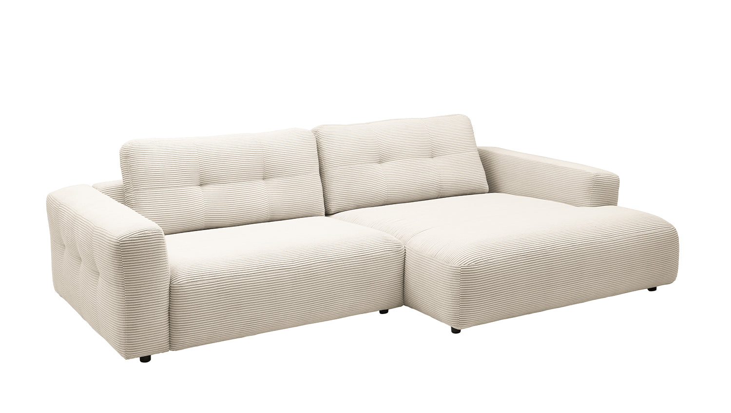 KAWOLA Sofa MIKA Ecksofa Cord cremeweiß