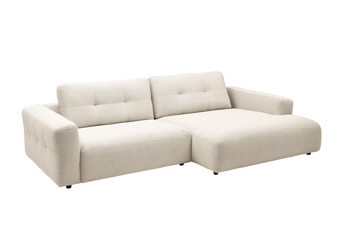 KAWOLA Sofa MIKA Ecksofa Cord cremeweiß