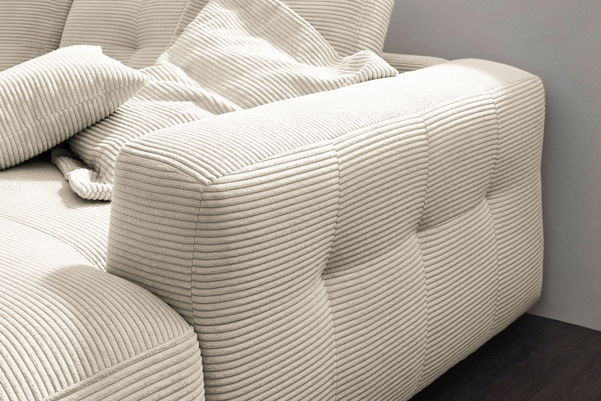 KAWOLA Sofa MIKA Ecksofa Cord cremeweiß