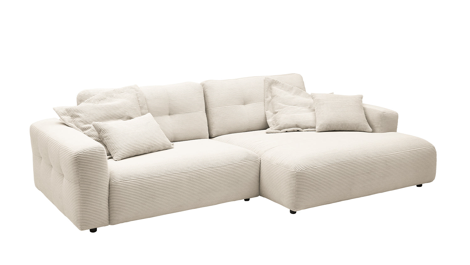 KAWOLA Sofa MIKA Ecksofa Cord cremeweiß