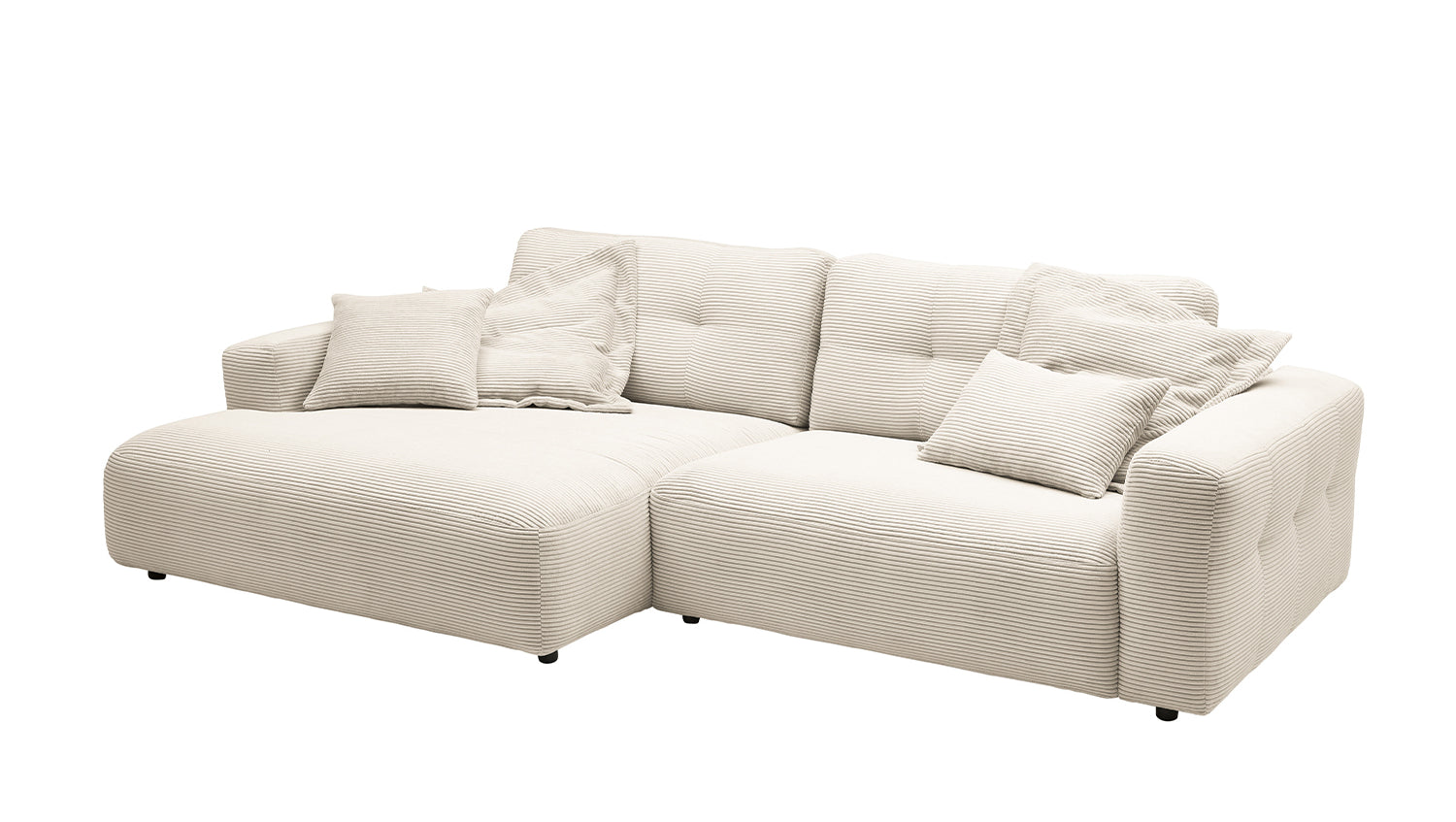 KAWOLA Sofa MIKA Ecksofa Cord cremeweiß