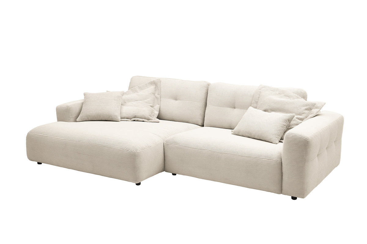 KAWOLA Sofa MIKA Ecksofa Cord cremeweiß
