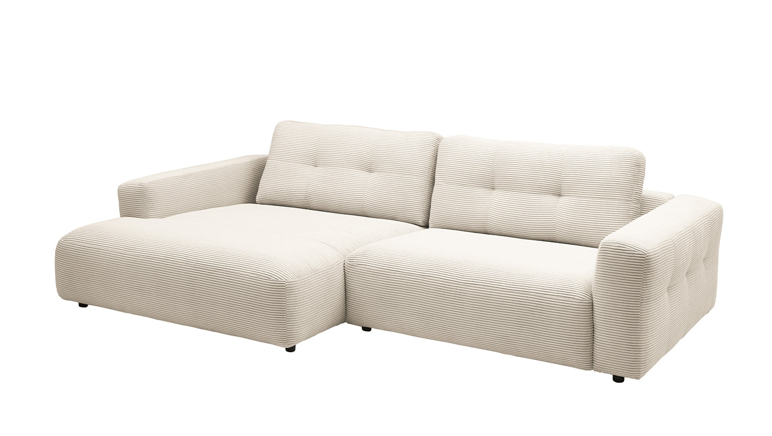 KAWOLA Sofa MIKA Ecksofa Cord cremeweiß