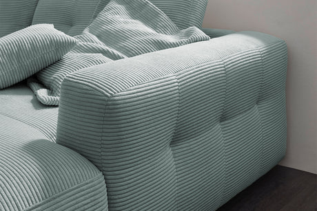 KAWOLA Sofa MIKA Ecksofa Cord hellblau