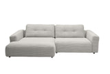KAWOLA Sofa MIKA Ecksofa Cord hellgrau