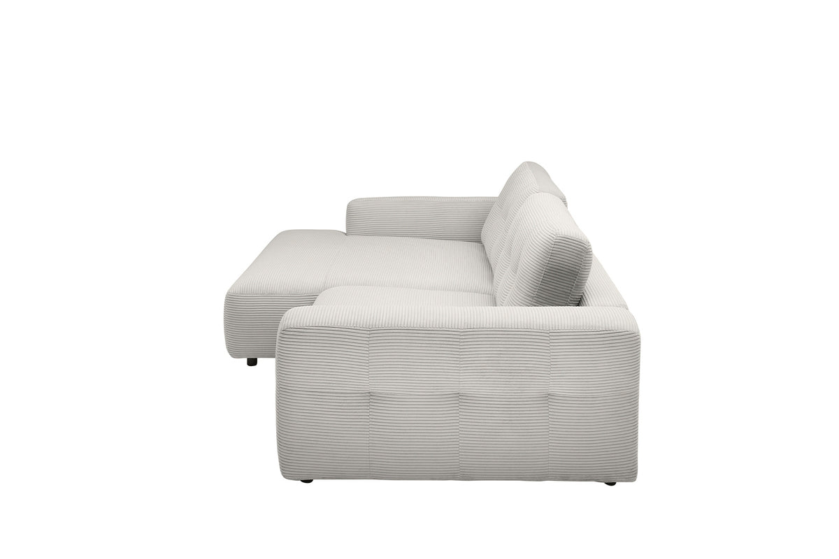 KAWOLA Sofa MIKA Ecksofa Cord hellgrau
