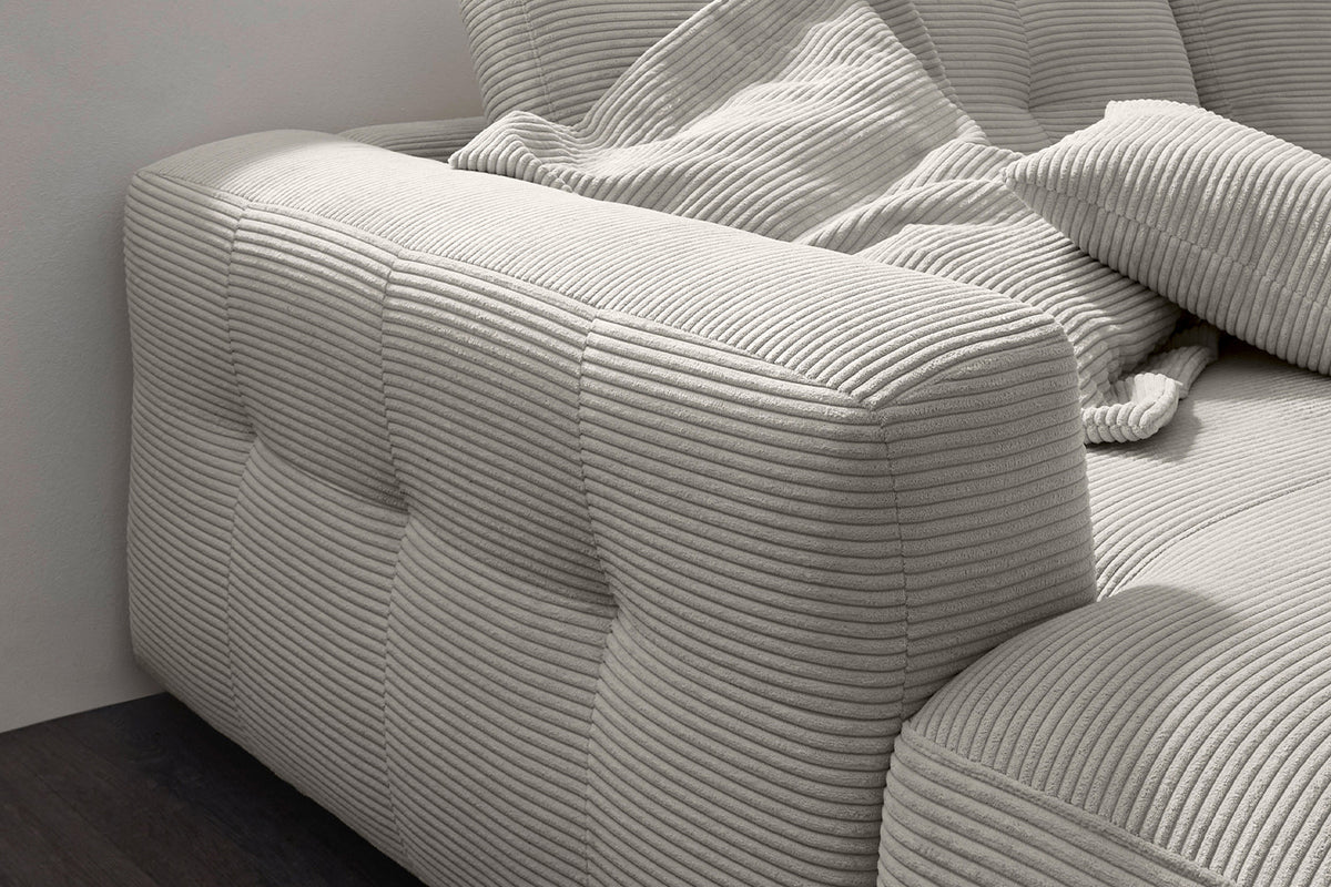 KAWOLA Sofa MIKA Ecksofa Cord hellgrau
