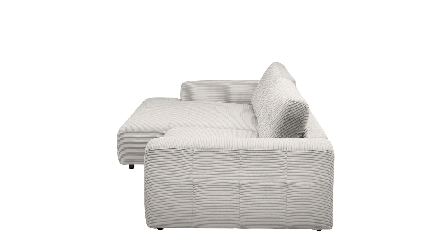 KAWOLA Sofa MIKA Ecksofa Cord hellgrau