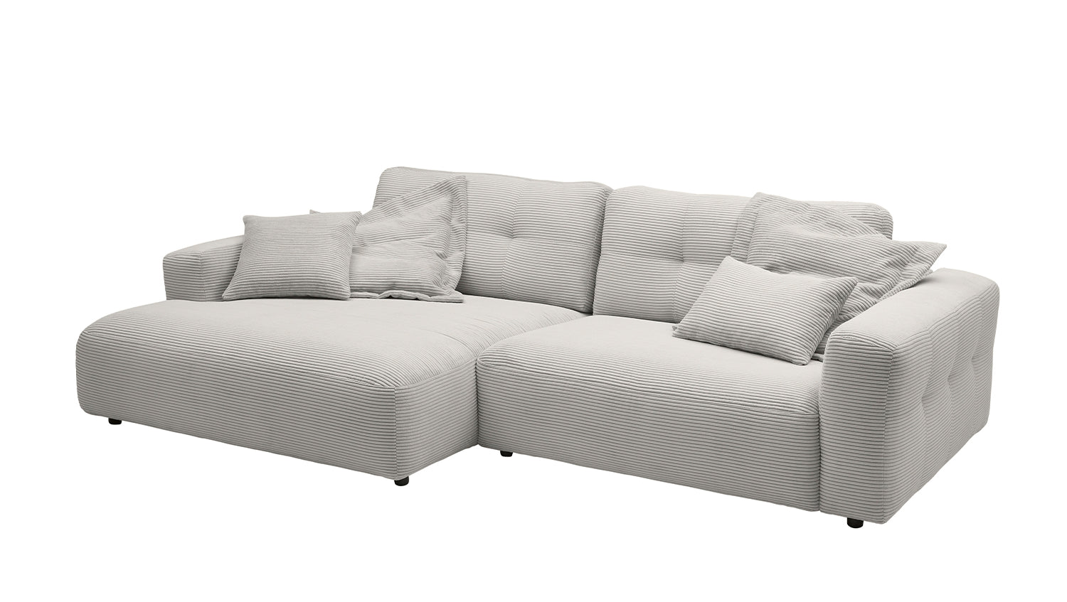 KAWOLA Sofa MIKA Ecksofa Cord hellgrau