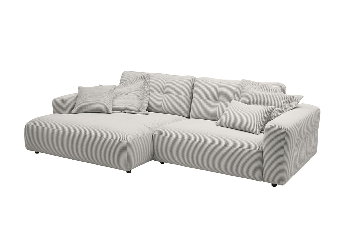 KAWOLA Sofa MIKA Ecksofa Cord hellgrau
