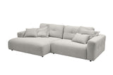 KAWOLA Sofa MIKA Ecksofa Cord hellgrau