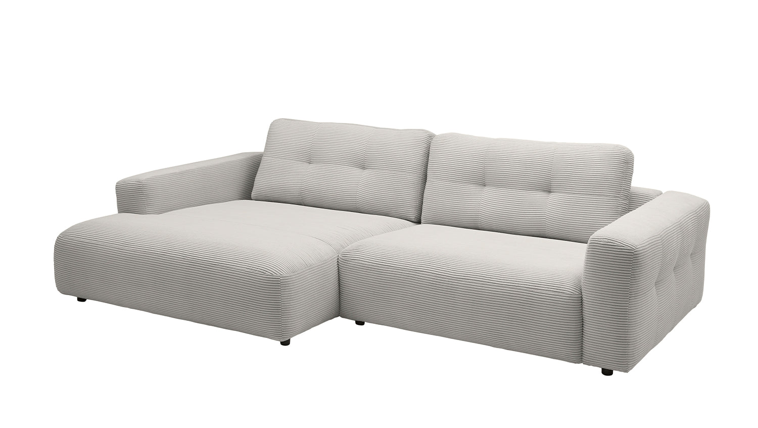 KAWOLA Sofa MIKA Ecksofa Cord hellgrau