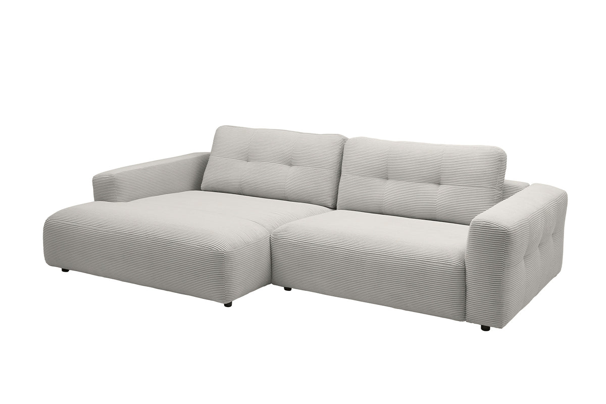 KAWOLA Sofa MIKA Ecksofa Cord hellgrau