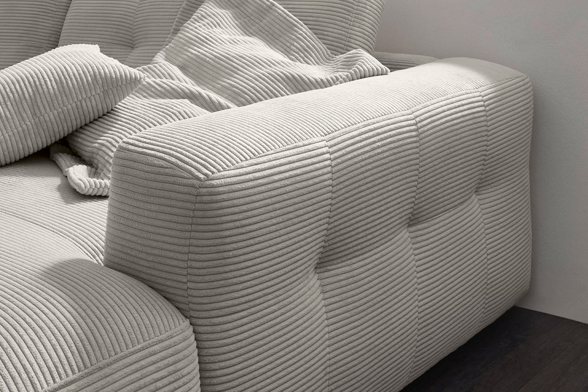 KAWOLA Sofa MIKA Ecksofa Cord hellgrau