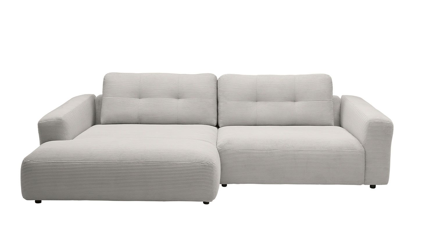 KAWOLA Sofa MIKA Ecksofa Cord hellgrau