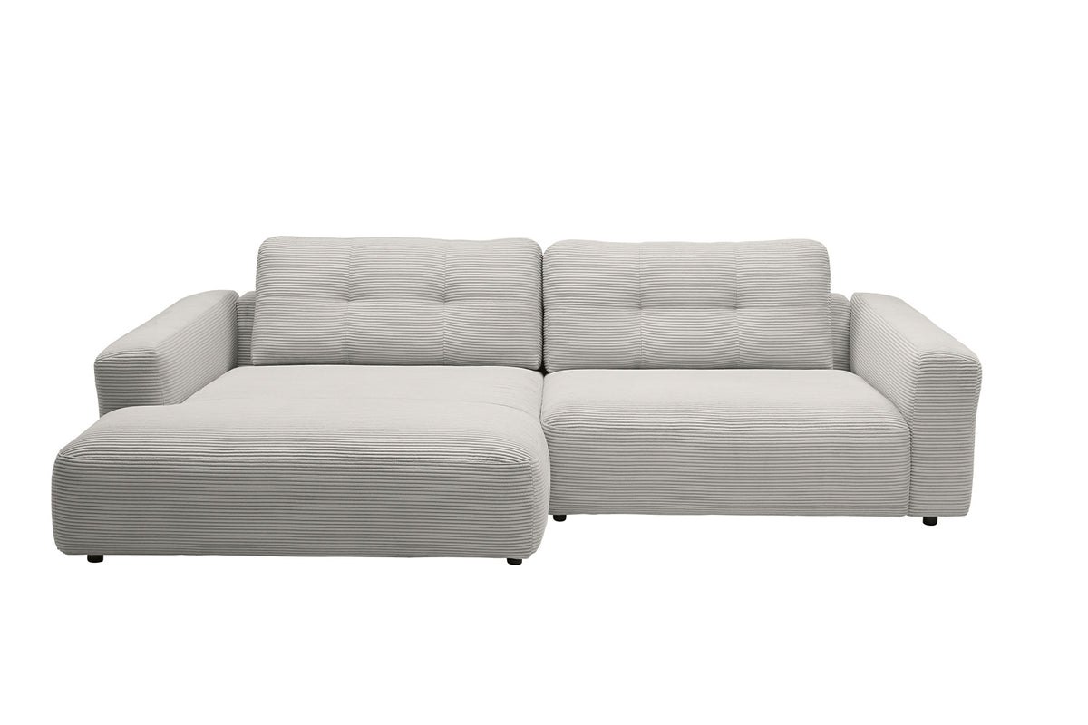 KAWOLA Sofa MIKA Ecksofa Cord hellgrau