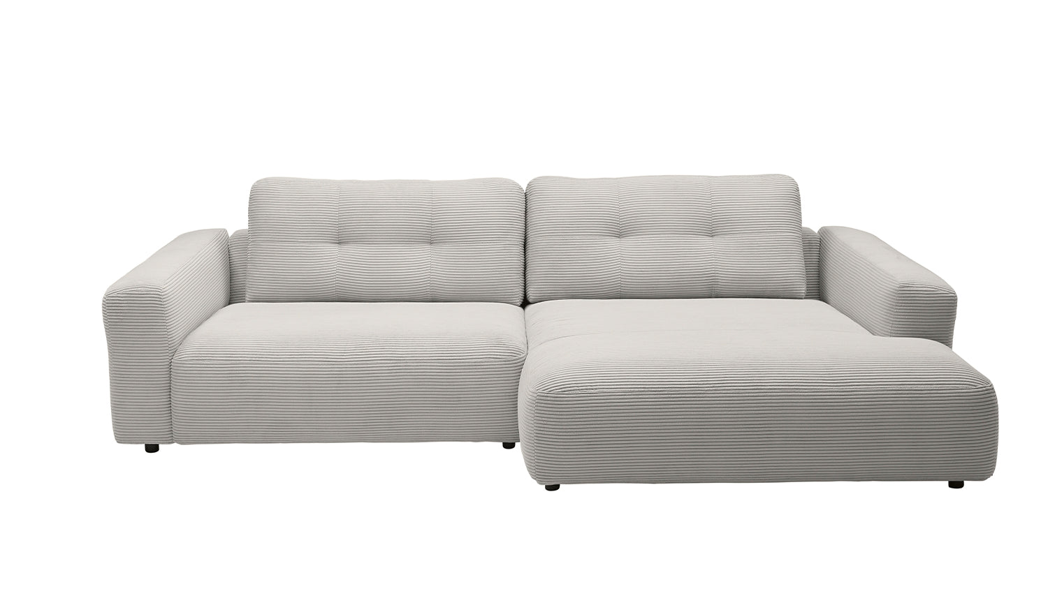 KAWOLA Sofa MIKA Ecksofa Cord hellgrau