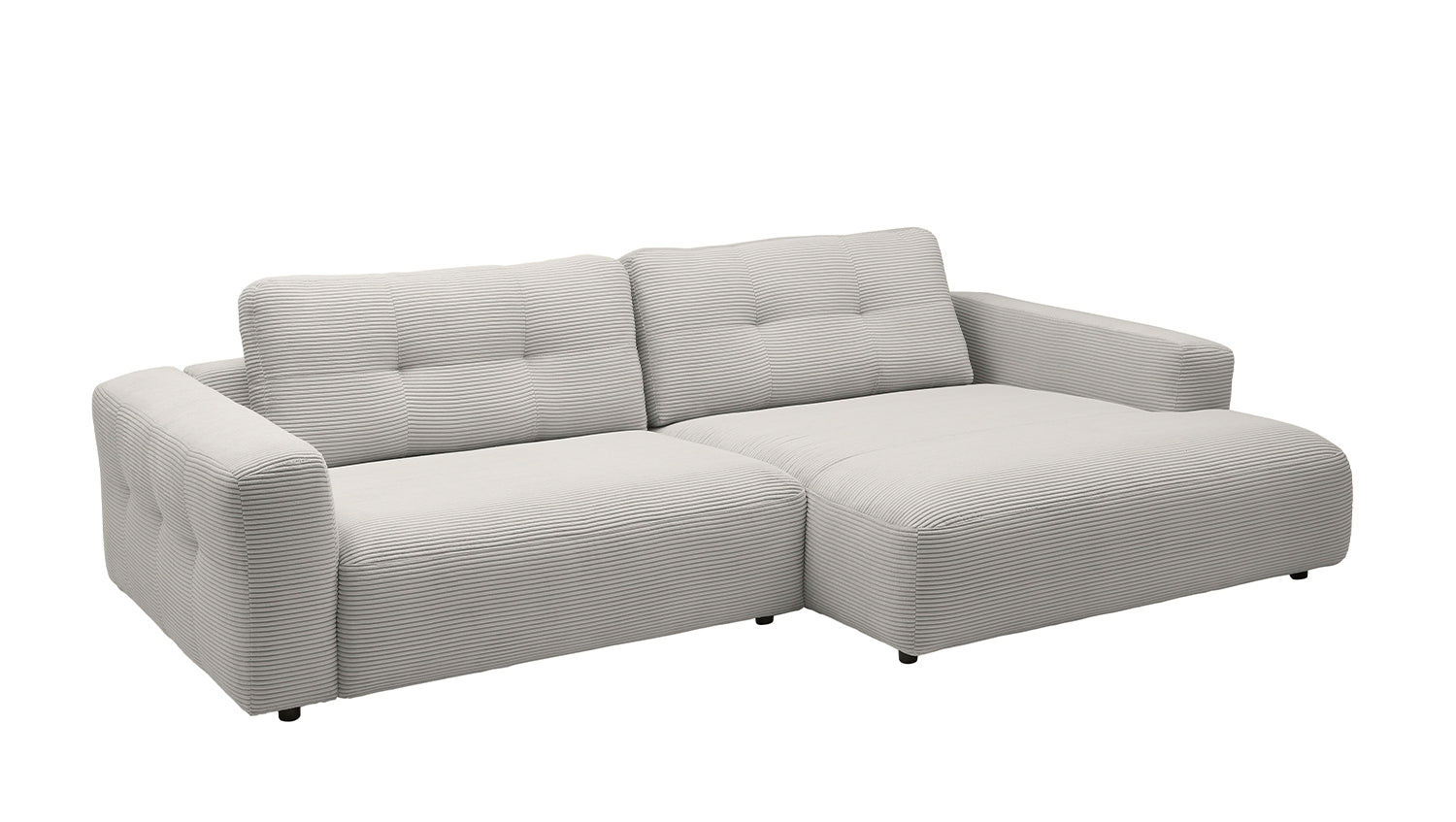 KAWOLA Sofa MIKA Ecksofa Cord hellgrau