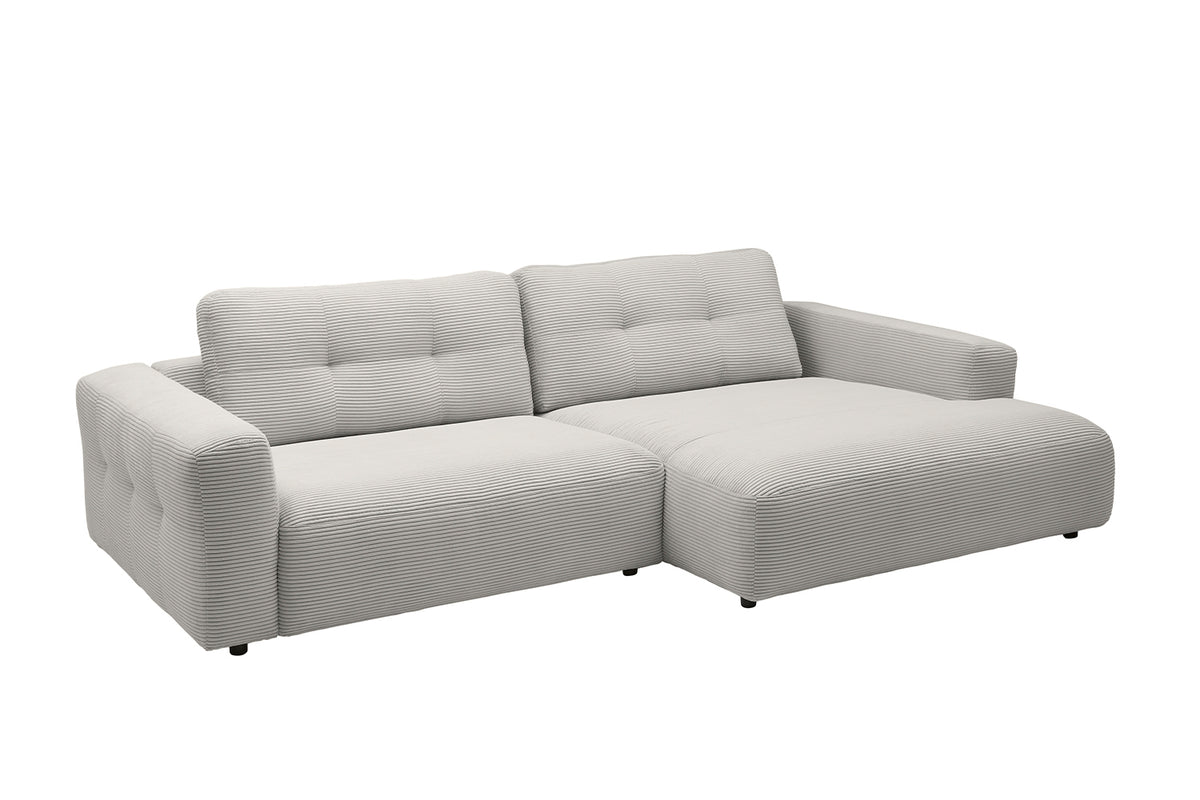 KAWOLA Sofa MIKA Ecksofa Cord hellgrau